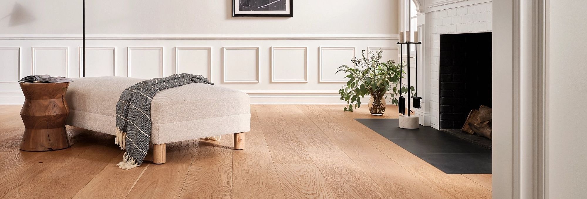 Living room with hardwood flooring from Triangle Flooring Center in Carrboro, North Carolina