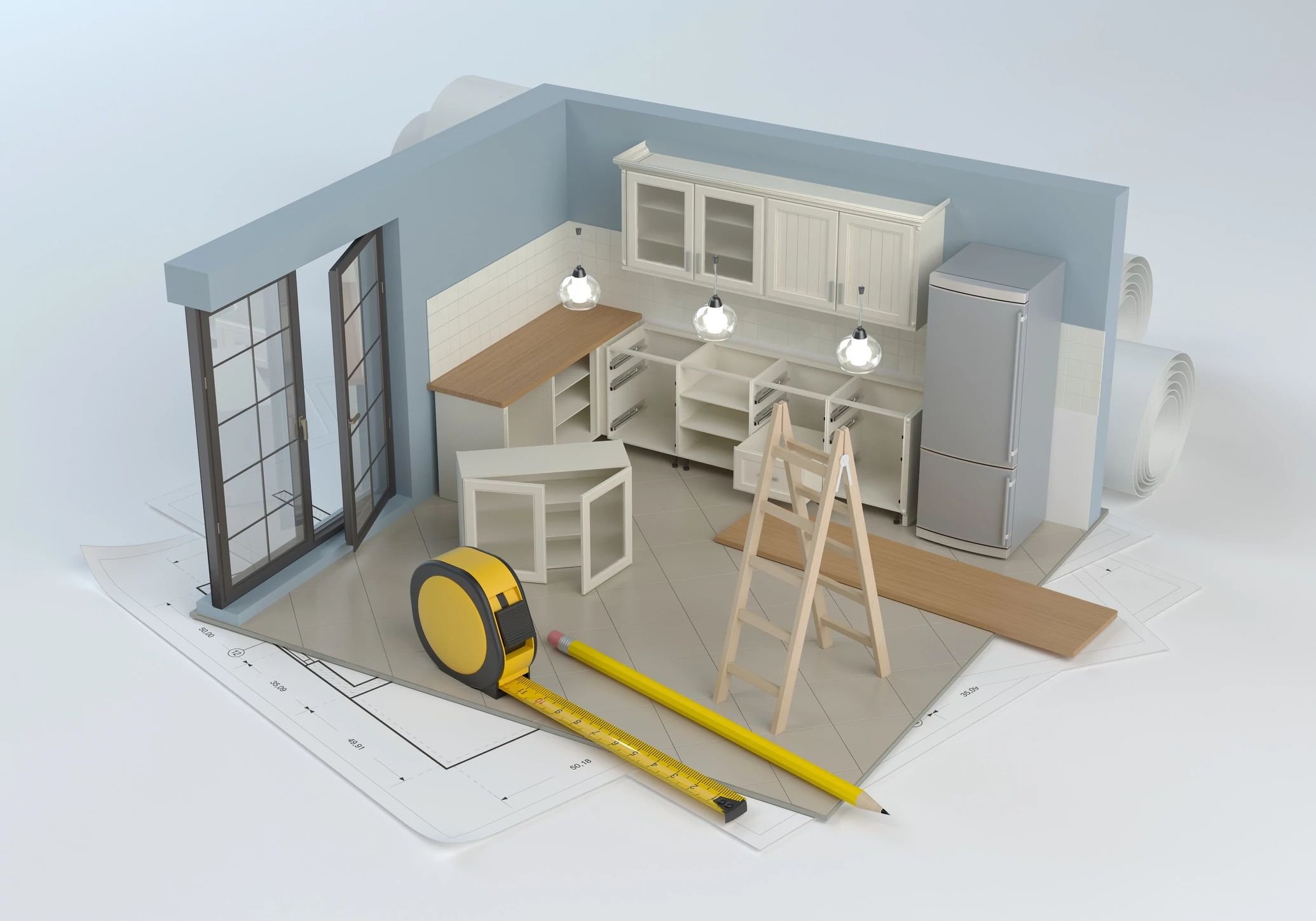 3D model of a kitchen - Free In-Home Estimates from Triangle Flooring Center in Carrboro, North Carolina