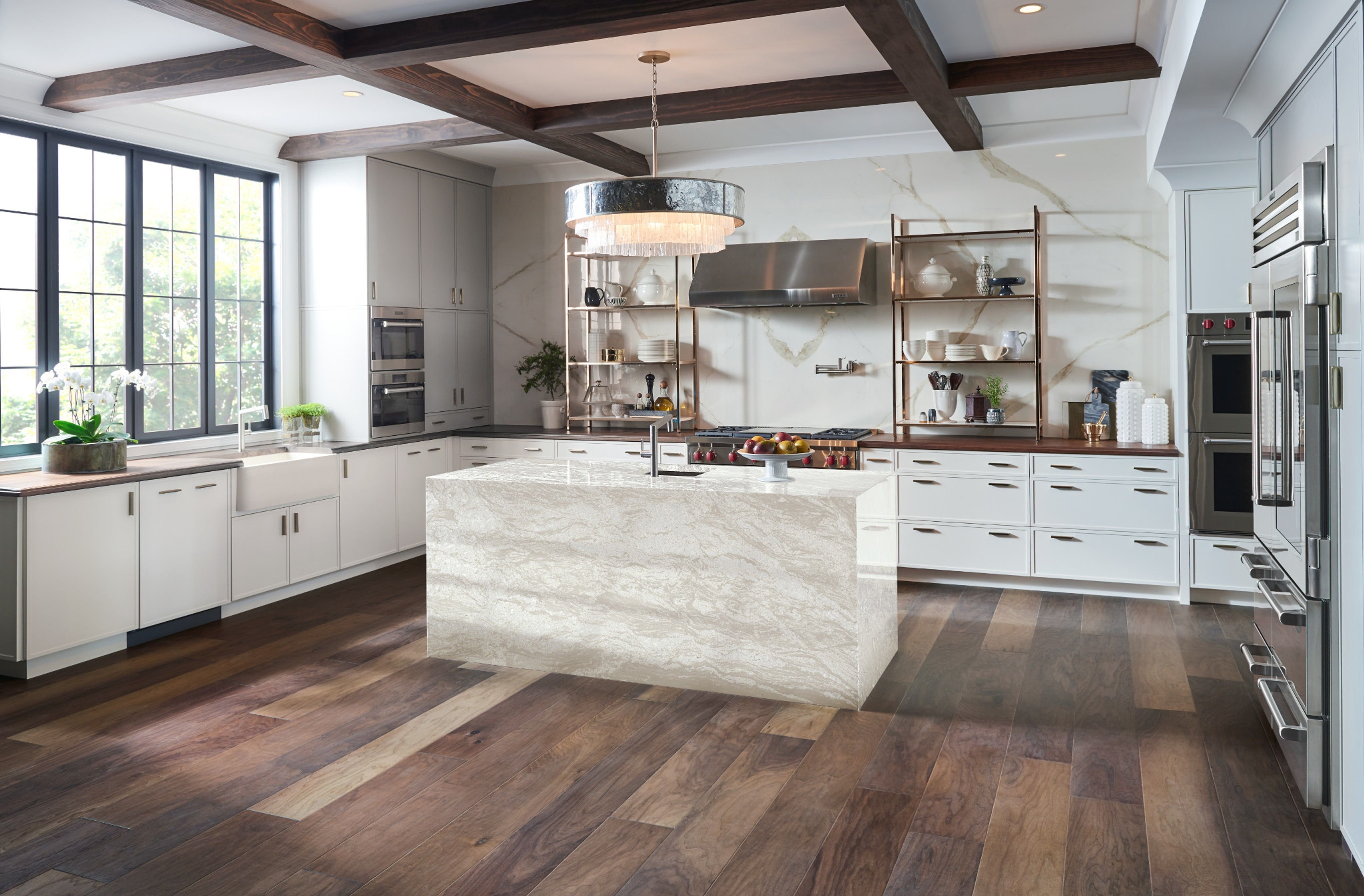 Kitchen with hardwood flooring from Triangle Flooring Center in Carrboro, North Carolina