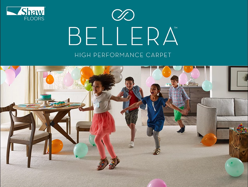 Bellera Carpet promo image of kids birthday party from Triangle Flooring Center in Carrboro, North Carolina