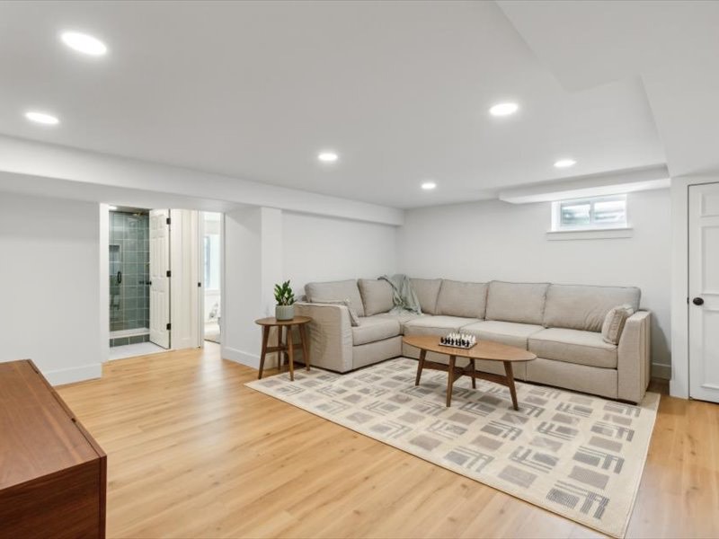 Waterproof luxury vinyl plank in basement